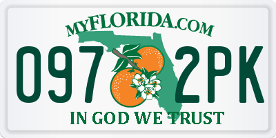 FL license plate 0972PK