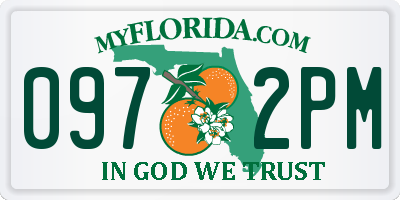 FL license plate 0972PM
