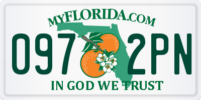 FL license plate 0972PN