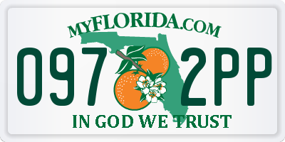 FL license plate 0972PP