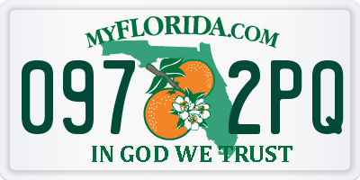 FL license plate 0972PQ