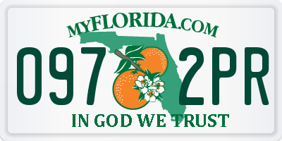 FL license plate 0972PR