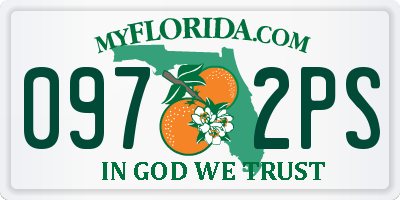 FL license plate 0972PS