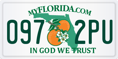 FL license plate 0972PU