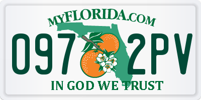 FL license plate 0972PV