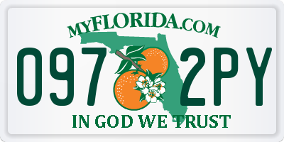 FL license plate 0972PY