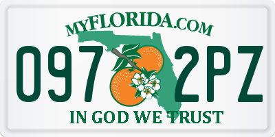 FL license plate 0972PZ