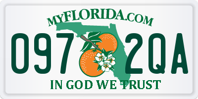FL license plate 0972QA
