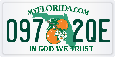 FL license plate 0972QE
