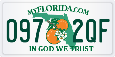 FL license plate 0972QF