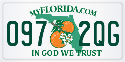 FL license plate 0972QG