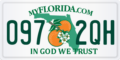 FL license plate 0972QH