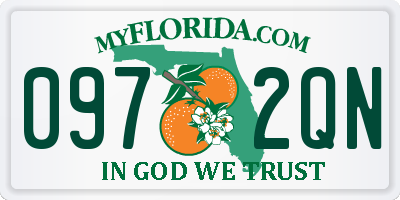 FL license plate 0972QN