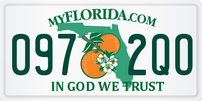 FL license plate 0972QO