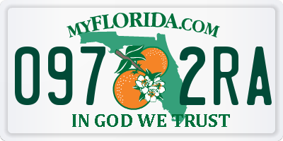 FL license plate 0972RA