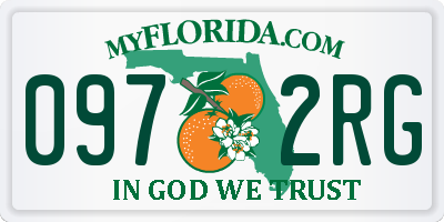 FL license plate 0972RG