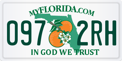 FL license plate 0972RH