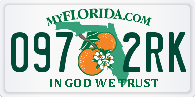 FL license plate 0972RK