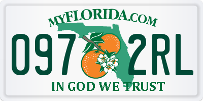 FL license plate 0972RL