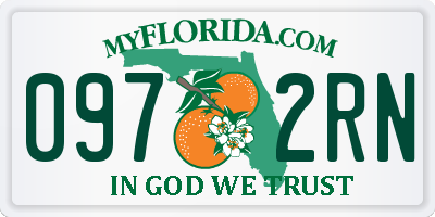 FL license plate 0972RN