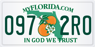 FL license plate 0972RO