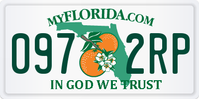 FL license plate 0972RP