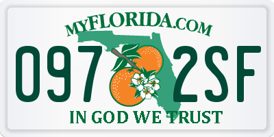 FL license plate 0972SF