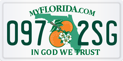 FL license plate 0972SG