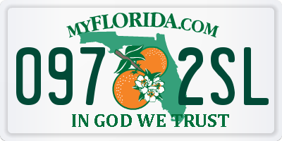 FL license plate 0972SL