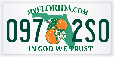 FL license plate 0972SO