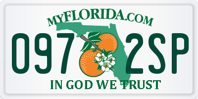 FL license plate 0972SP