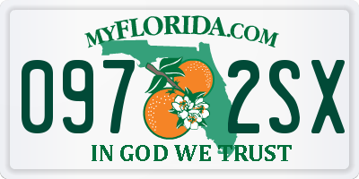 FL license plate 0972SX