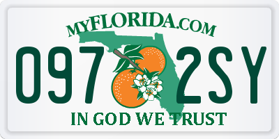 FL license plate 0972SY
