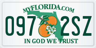 FL license plate 0972SZ