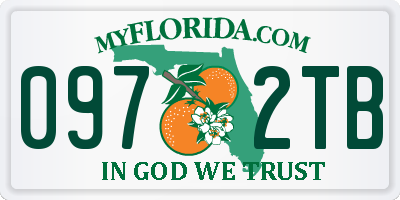 FL license plate 0972TB