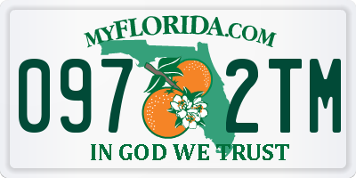 FL license plate 0972TM