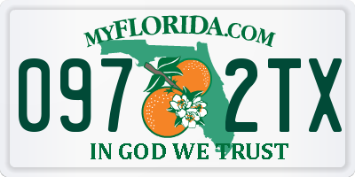 FL license plate 0972TX