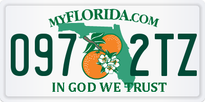 FL license plate 0972TZ