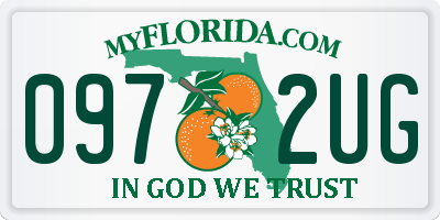 FL license plate 0972UG