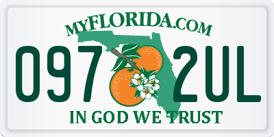 FL license plate 0972UL
