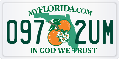 FL license plate 0972UM