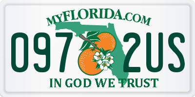 FL license plate 0972US