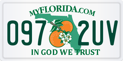 FL license plate 0972UV