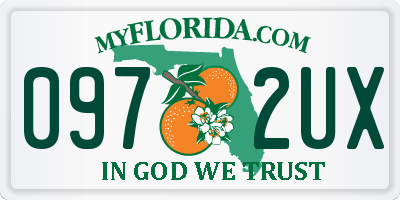 FL license plate 0972UX