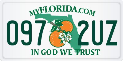 FL license plate 0972UZ