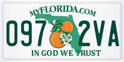 FL license plate 0972VA