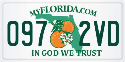 FL license plate 0972VD