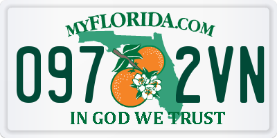 FL license plate 0972VN