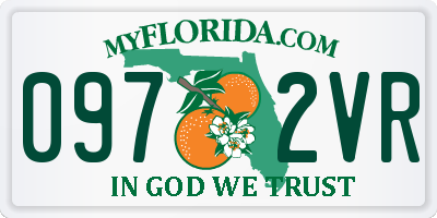 FL license plate 0972VR