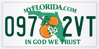 FL license plate 0972VT